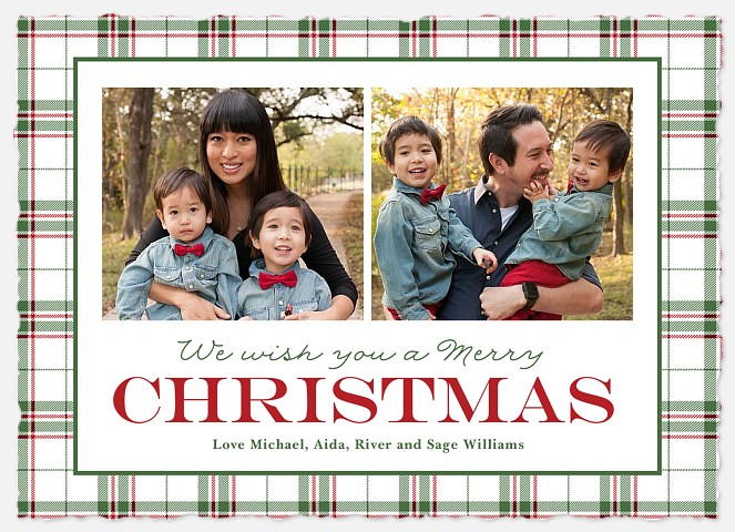 Tartan Duo Holiday Photo Cards