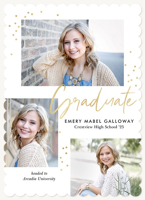 Golden Confetti Trio Graduation Announcements