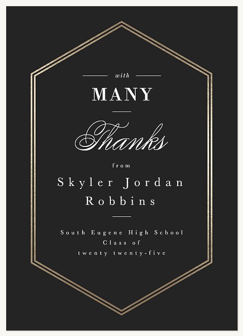 Elegant Geo Graduation Thank You Cards