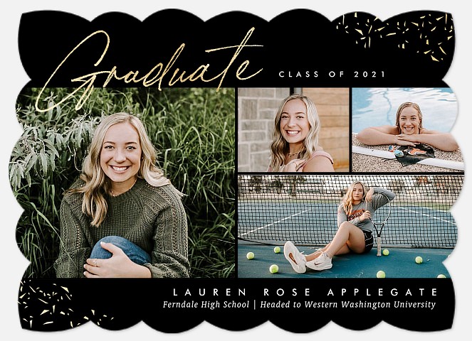 Shimmering Script Graduation Cards