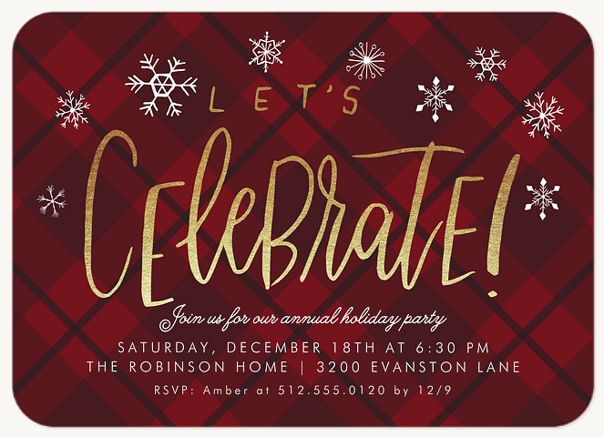 Decorative Snowfall Holiday Party Invitations