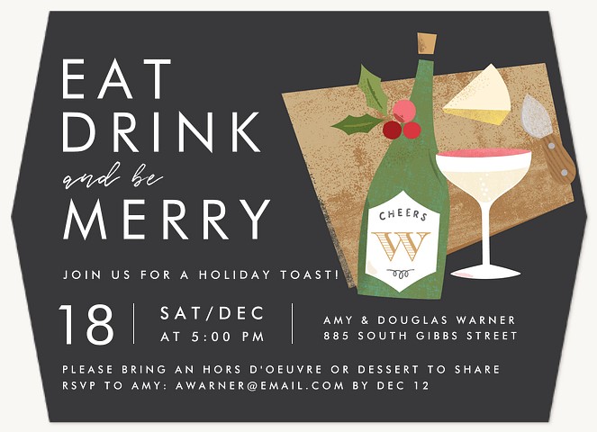 Holiday Toast Holiday Party Invitations