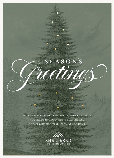 Vintage Tree Business Holiday Cards