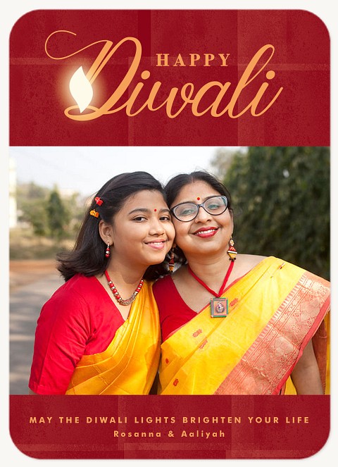 Glowing Light Diwali Holiday Cards