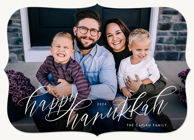 Traditional Script Hanukkah Cards