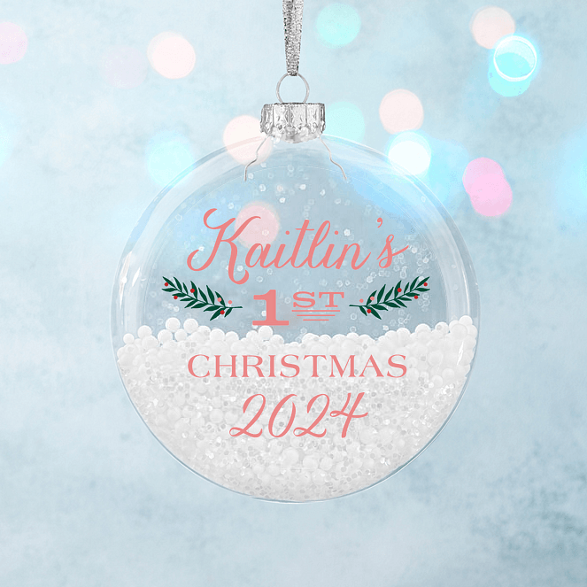 Blush Laurels Personalized Ornaments