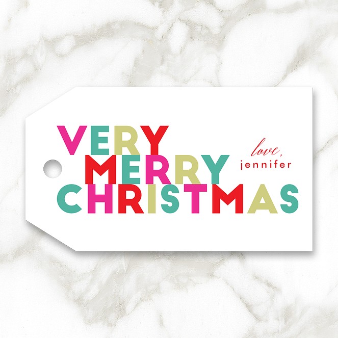 Colorful Christmas Custom Gift Tags