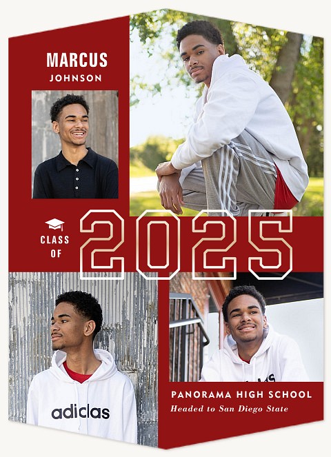 Crimson Varsity Graduation Cards