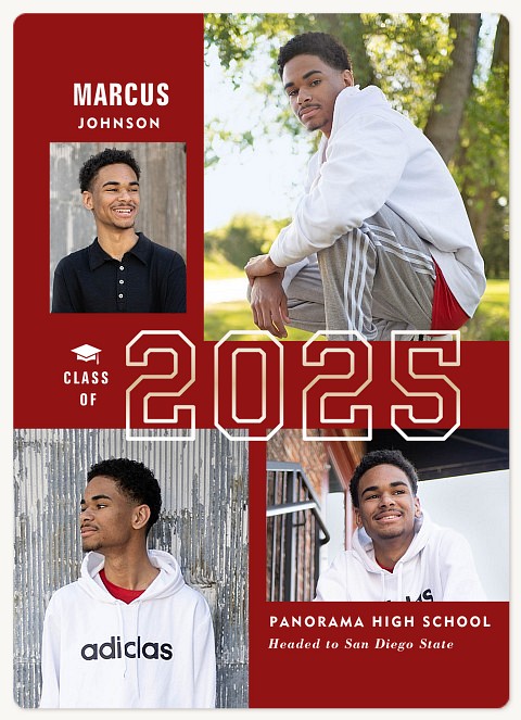 Crimson Varsity Graduation Cards