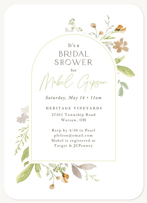 Delicate Florals Bridal Shower Invitations