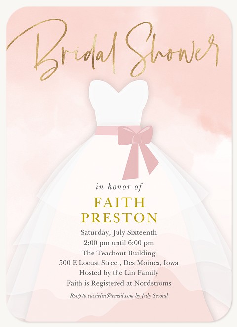 Blush Bride Bridal Shower Invitations