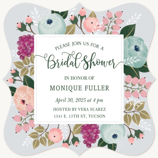 Painted Petals Bridal Shower Invitations