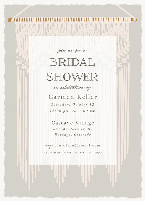 Macrame Bridal Shower Invitations