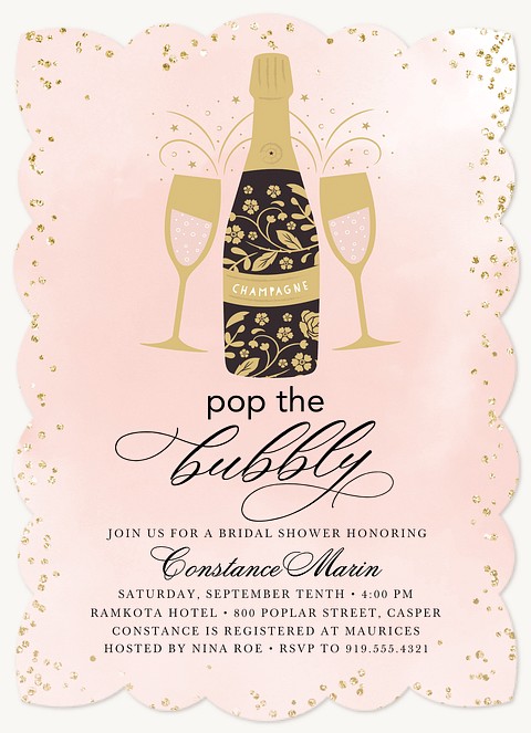 Bubbly Cheers Bridal Shower Invitations