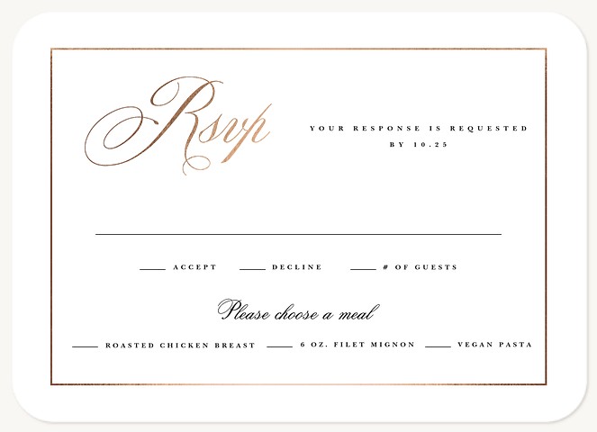 Simply Refined Wedding RSVP Cards