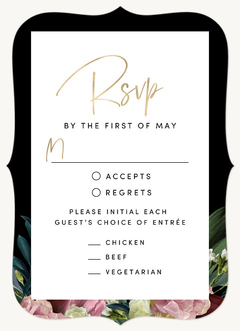 Elegant Blooms Wedding RSVP Cards