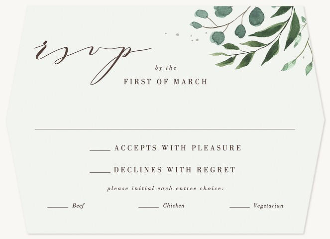 Evergreen Spruce Wedding RSVP Cards