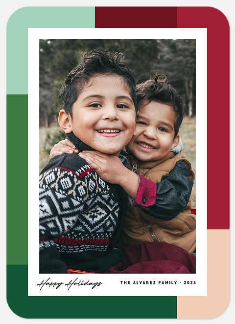 Christmas Colorblocks Holiday Photo Cards