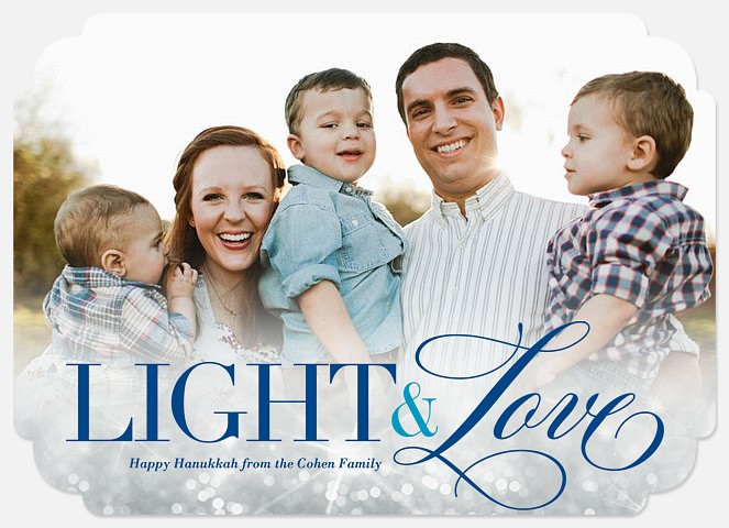 Sparkling Love Hanukkah Photo Cards