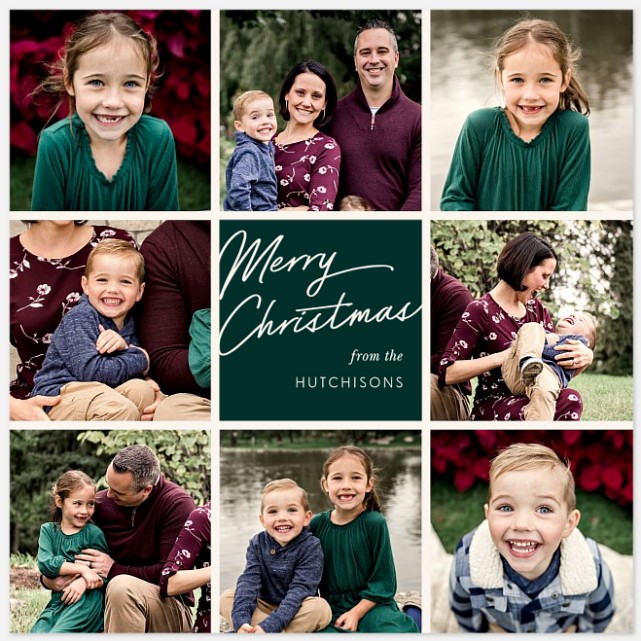 Scripted Grid Photo Christmas Cards