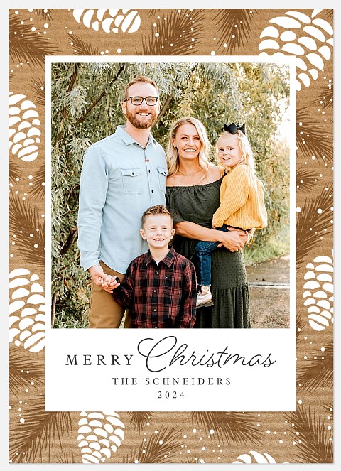 Painted Pinecones Holiday Photo Cards