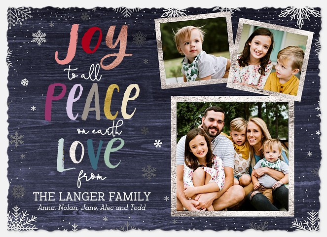 Technicolor Snowfall Holiday Photo Cards