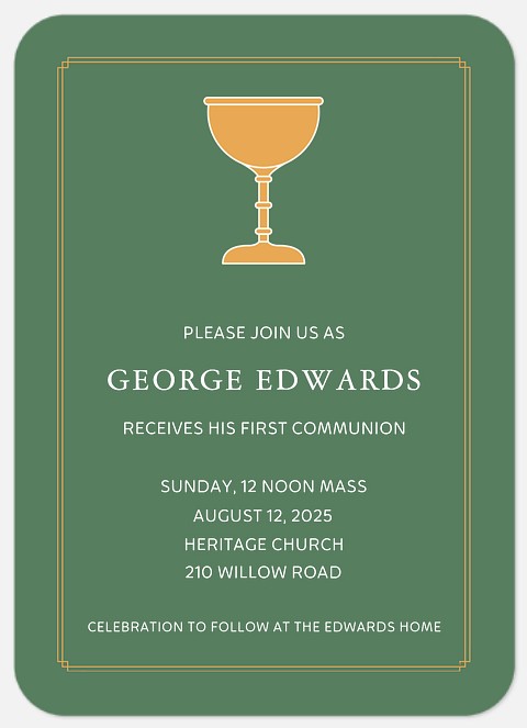 Communion Cup First Communion Invitations