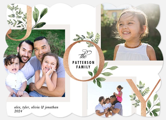 Leafy Joy Holiday Photo Cards