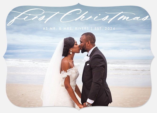 Beautiful Script Holiday Photo Cards