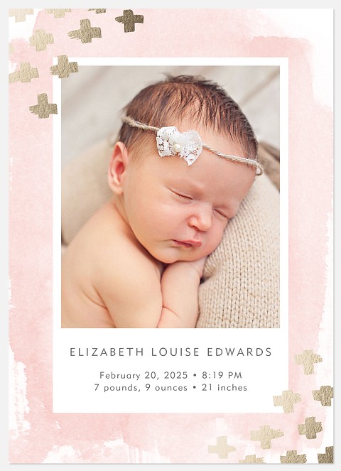 Starlight Corners Pink Baby Birth Announcements