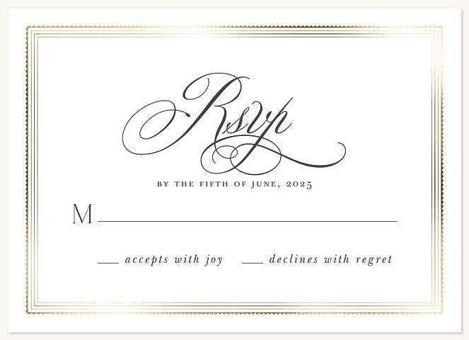 Golden Touch Wedding RSVP Cards