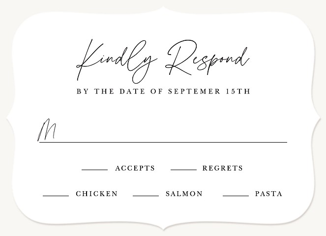 Classic Type Wedding RSVP Cards