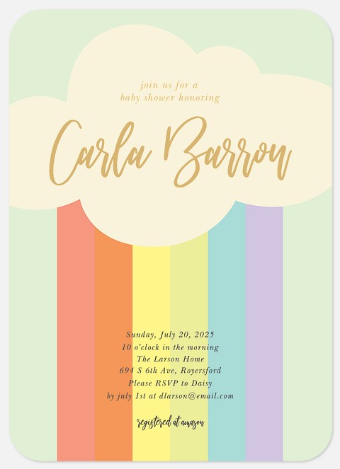 Rainbow Baby Shower Invitations