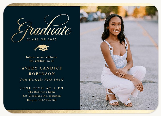 Exquisite Script Graduation Cards