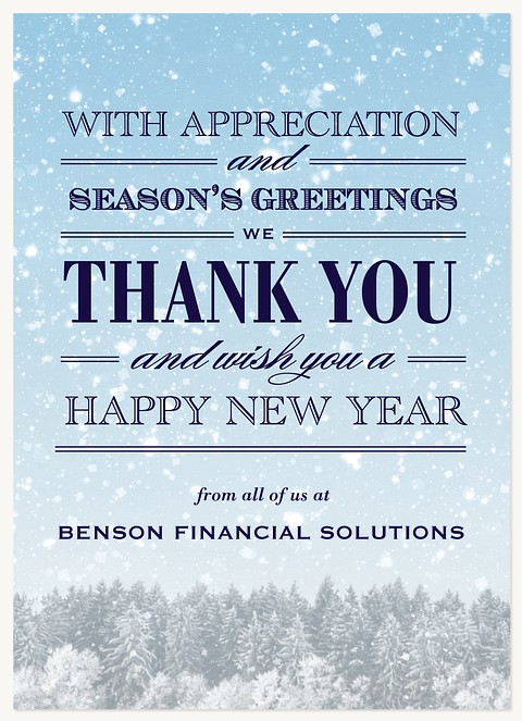 Snowy Skies Business Holiday Cards