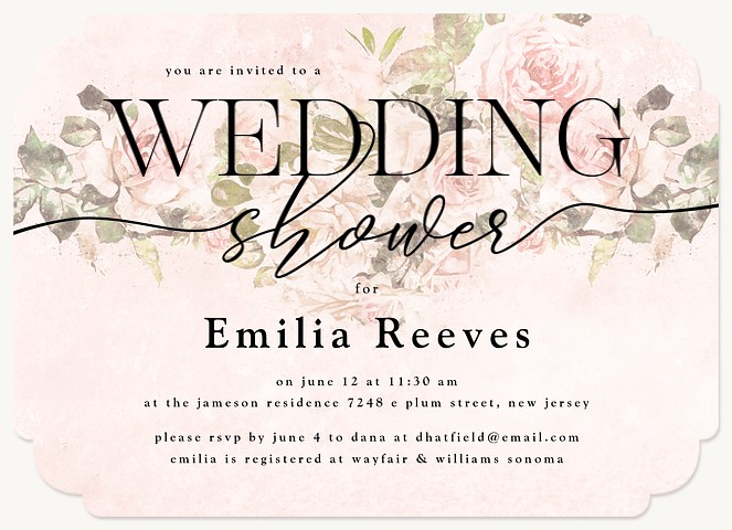 Rose Letters Bridal Shower Invitations