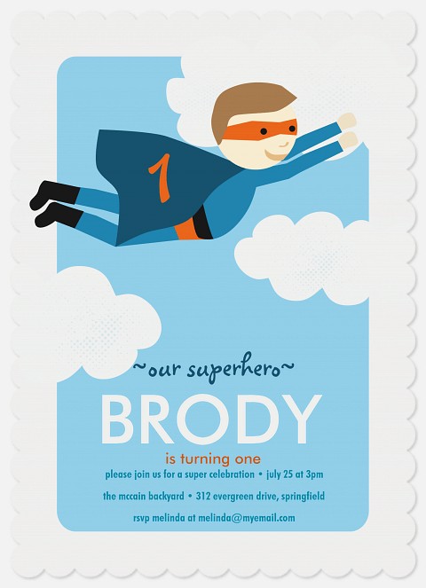 Super Hero Kids' Birthday Invitations