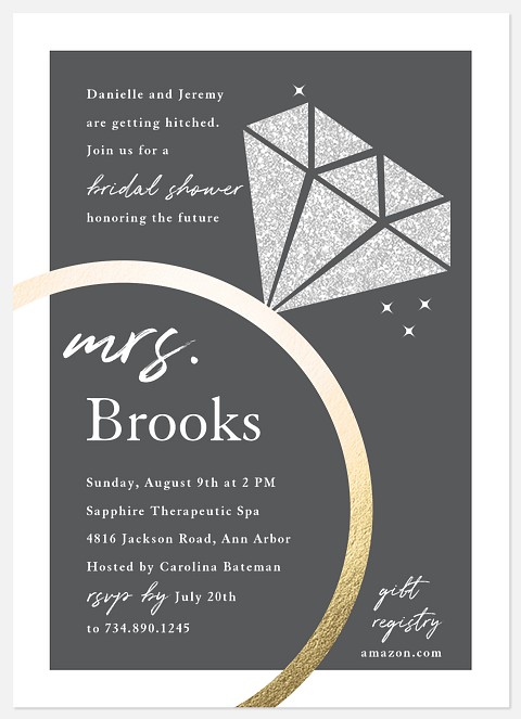 Bling Ring Bridal Shower Invitations