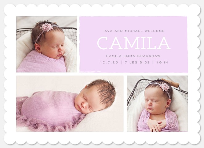 Mod Collage Baby Birth Announcements