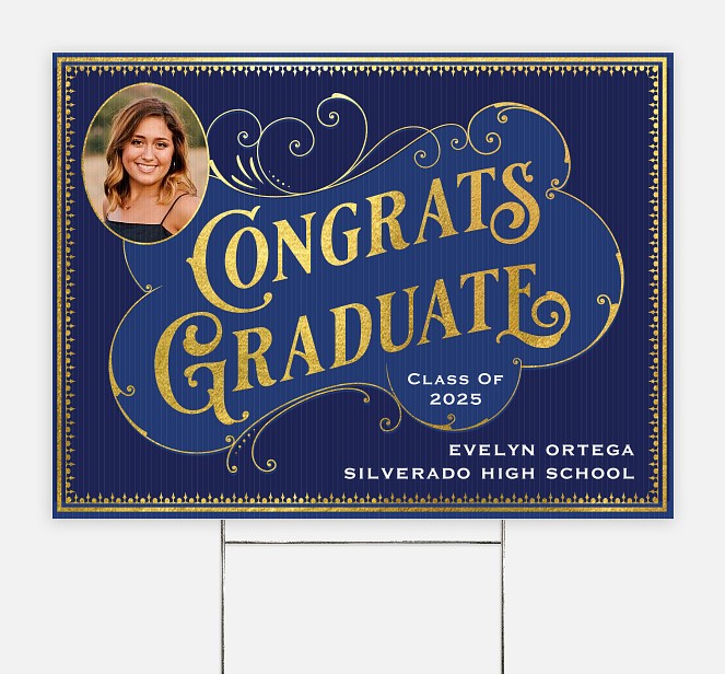 Ornate Vintage Graduation Yard Signs