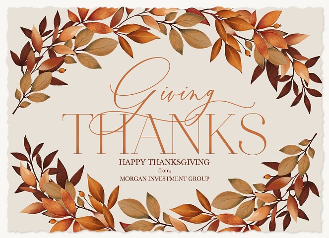 Giving Thanks Business Holiday Cards