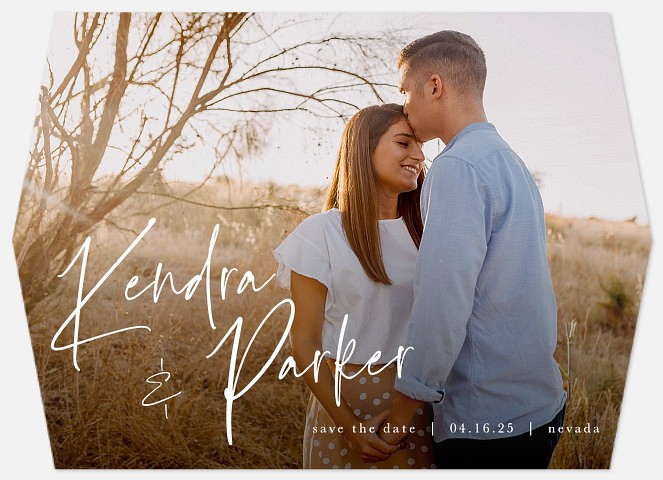 Romantic Calligraphy Save the Date Photo Cards