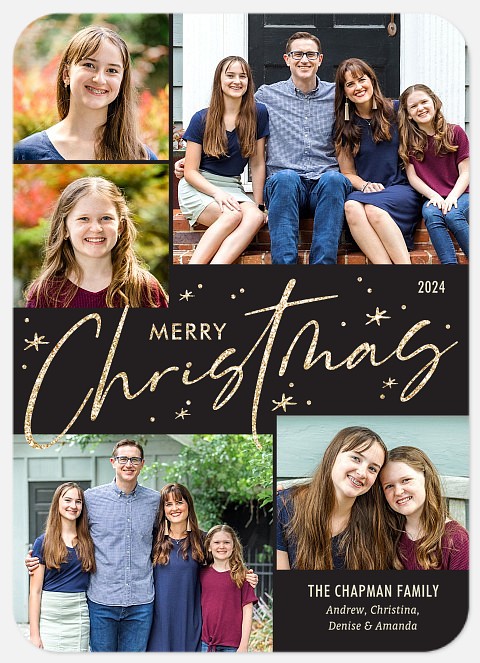 Frosted Sparkles New Years Photo Cards