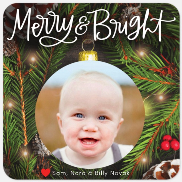 Merry Ornament Baby Christmas Cards