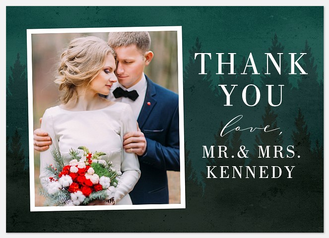 Luxe Pines Wedding Thank You Cards