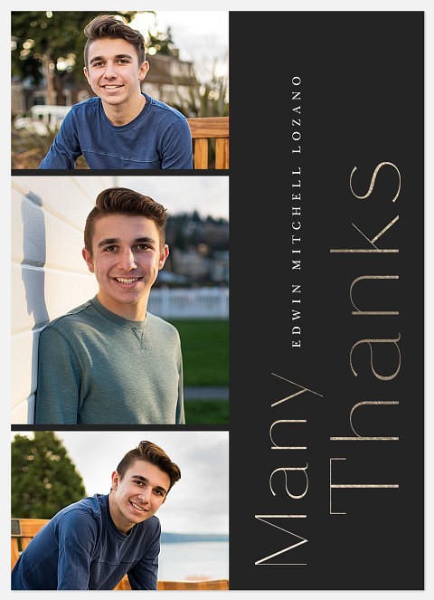 Vertical Trio Graduation Thank You Cards