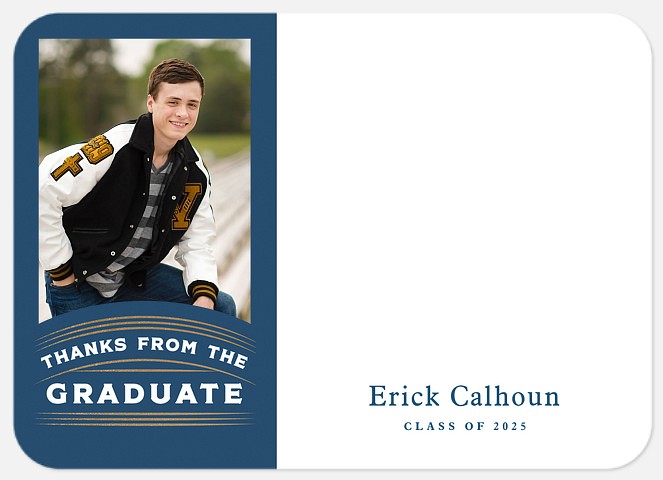 Minimalist Engraving Graduation Thank You Cards