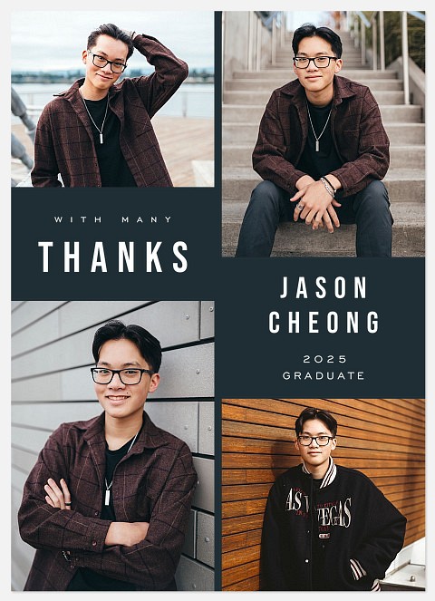 Four UP Graduation Thank You Cards