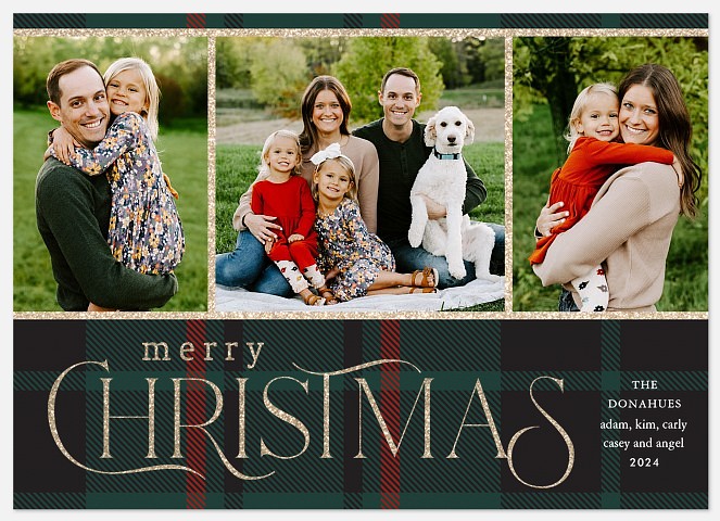 Tartan Trio Photo Christmas Cards