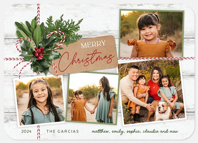 Rustic Tag New Years Photo Cards